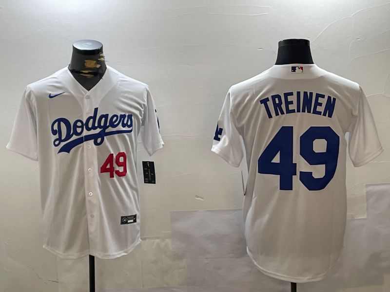 Men Los Angeles Dodgers 49 Treinen White Game 2024 Nike MLB Jersey style 3